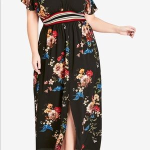 City chic Avery floral maxi dress